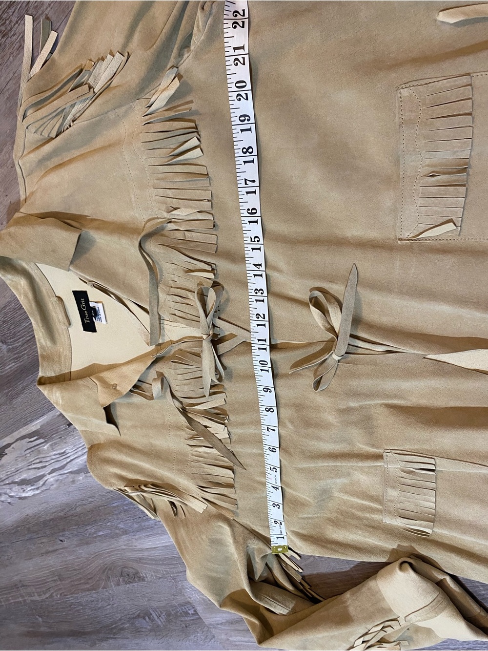 True Grit Fringe Leather Western Native Jacket Leather Tie Closure Women's XL - Picture 13 of 16